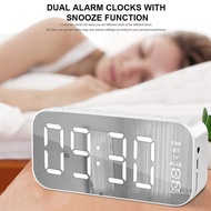 Dual Alarm Clock with Bluetooth Speaker, Portable Wireless Bluetooth Alarm Clock with FM Radio, HD Ultra-Large Display