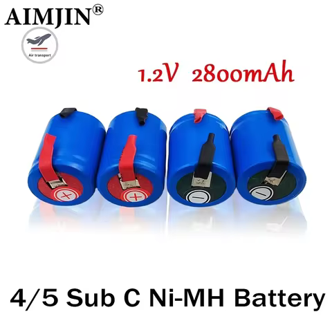 2026 New 4/5SC SC Sub C li-ion Li-Po High-Discharge 1.2V 2800mAh Rechargeable Ni-MH Batteries With W