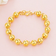 BTSYG Store 999 Pure Gold Plated 3D Buddha Beads Charm Bracelet from Malaysia