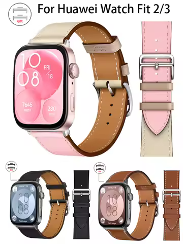 Leather watch strap For Huawei Watch Fit 3 band Smart watch Replacement Sport Wristband Bracelet cor