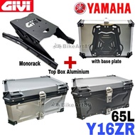 GIVI Monorack Yamaha Y16ZR Y 16 ZR Top Box Aluminium 65L 65 Liter with Base Plate Motorcycle Kotak R