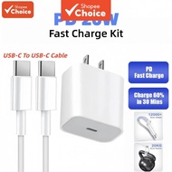 PD 20W Fast Charger TYPE-C Smart Power Adapter With USB-C Cable Cord For iPH Phone 15 16 17 Samsung