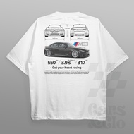 Cars and Clo - Oversized White - BMW F80 M3 Blueprint T-Shirt