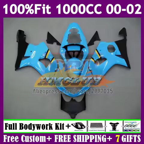 Injection Body For SUZUKI GSXR 1000 1000CC RIZLA cyan GSXR1000 K2 2000 2001 2002 175No.29 GSXR-1000 