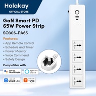 65W GaN Smart Power Strip with PD Fast Charger - Multi Plug Extension with USB-C for MacBook, Surge 