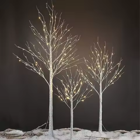 1/2/4PCS LED Tree Lights Christmas Halloween Remote Control Birch Tree Home Decoration Lights Indoor