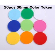 20pcs/pack playing token board game 30mm round coin