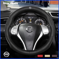 No Smell Thin All Model For Nissan Cow Leather Steering Wheel Cover Fit Almera Sylphy GTR Juke Xtrail Terra Navara Urvan accessories