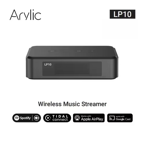 Arylic LP10 Wireless Music Streamer with Google Cast Stream from favorite APP Display Panel Digital 