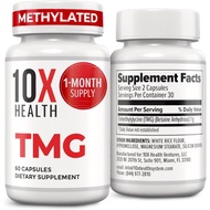 10X Health TMG Supplements - Trimethylglycine Supplement for Liver Support, Heart Wellness, Energy, 