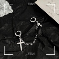 GESH Earrings Silver Cross  Chain