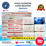 [ BOX ] FOLEY CATHETER (SURGITECH) FR. 8, 10, 12, 14, 16, 18 SOLD PER BOX OF 20 PIECES