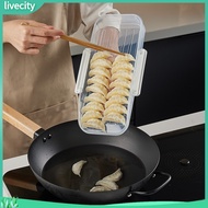 livecity|  Dumpling Maker Box Freezer Dumpling Storage Box Stackable Dumpling Box Set with Spoon Mold Convenient Food Storage for Kitchen Fridge