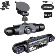Full View Car Dashcam System, 360° 4 Channel Fhd Dash Cam with Front Rear Left Right Cameras,4k Full