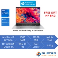 HP ZBook Firefly 16 inch G9 72K23PA Notebook Laptop (Intel Core i7 12th, 16gb ram, 512gb ssd, Nvidia T550 GPU, 16" WUXGA, Win10 Pro)