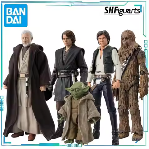 BANDAI Genuine S. H. Figuarts Series Movable Toys Star Wars Series Ben Kenobi chewie Han Solo Anakin