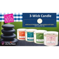 🔥In Stock🔥 | 💯% Authentic Bath And Body Works 3-Wick Aromatherapy Candles (Rose Vanilla / Eucalyptus Spearmint/ Tea )