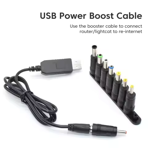 USB 5v to DC 9v/12v Boost Power Cable Router Optical Modem Camera Car Dashcam Illuminated LED DC5.5 