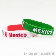 【hot】✤  5pcs Mexico Flag Men Silicone Wristband Motivational Rubber Wrist Band Bangle Cuff Accessories
