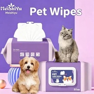 80 Sheets Pet Wipes with Gentle, Non-Alcoholic Formula