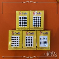 VS Gold BLACK Sticker Pottu Forehead Bindi Accessories Size 4,5,6,7 & 8 Mad Urban Jewellery Bindi St