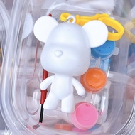 Diy Fluid Bearbrick Keychain 流体熊暴力熊 Mini Bear Handmade Diy Colored Paint Fluid Painting Parent-child Toy Kids Gift