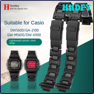 HNDFY Black plastic steel watchband High quality men's watch strap For Casio G-SHOCK DW5600 GW-M5610 GA-2100 DW-6900 series Bracelet KYRTR