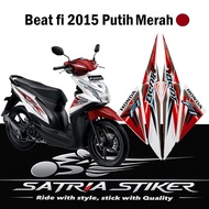 MERAH List of Striping Stickers BEAT Fi 2015 White Red no idling Idling stop/
