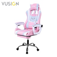 Vusign เก้าอี้เล่นเกม เก้าอี้เกมมิ่ง เก้าอี้คอม เก้าอี้สำนักงาน เก้าอี้ ปรับระดับความสูงได้ ปรับเอนนอนได้ มีที่พักเท้า Gaming Chair