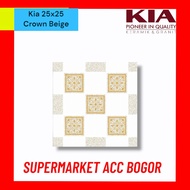 Keramik Kia 25x25 Crown Beige - Keramik Lantai Kamar Mandi  