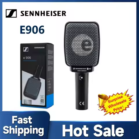 Sennheiser E906 Supercardioid Dynamic Instrument Microphone for Guitar Amp Drum Percussion Stage Stu
