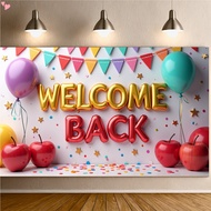 Welcome Back Banner, 70.8x43.3 Inch Welcome Banner with Rope First Day of School Banner Welcome Back