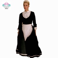 Saint Ruyu Black & White Long-Sleeve Maid Dress - Perfect for Lolita Cosplay
