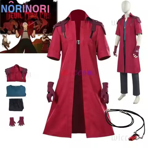 Anime DMC Dante Cosplay Costume Halloween Cosplay Costume Full Set 3 Dante Cosplay Jacket Gloves Hal