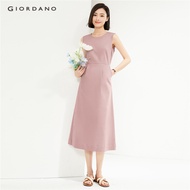 GIORDANO WOMEN Tencel crewneck sleeveless pleated dress 05464340