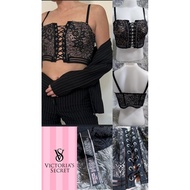 Women's Bra Black Lace Foreign Style New VICTORIA'S SIZE L Chest 36"