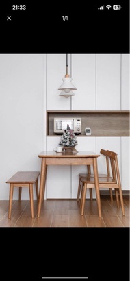 櫻桃木 實木 餐桌 伸縮餐桌 連兩張凳 一張長凳 cherry wood wooden