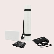 BAHE Yoga Essentials (5mm Mat,Block,Medium Band,Tote Bag)