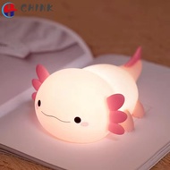 CHINK Nursery Sleeping Lamp, Touch Control Silicone Night Light,  Nightlights Cute Axolotl Desktop D