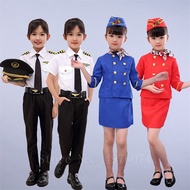 Pilots Costume for Kids Girls Cosplay Clothing Party Gifts Flight Attendants' Clothing