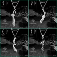 Kalung Titanium Liontin Pedang Imam Ali Zulfikar Kaligrafi Arab Islam Muslim Pria Wanita