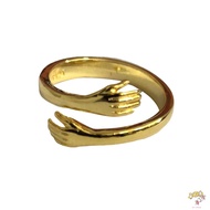 Fashion Copper Hug Ring Adjustable Opening Couple Ring Personalized Accessories for Women Men