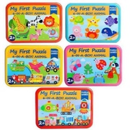 My First Puzzle 6-piece iron box Puzzle for children 2-5 years old, 3D Puzzle