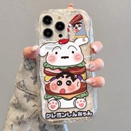 Cute Crayon Shin-Chan Pajamas Cartoon Couple Phone Case Transparent Shock-resistant Soft Case Suitable for iPhone 7 8 Plus XS