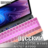 Russian Laptop keyboard cover For Macbook pro 13 15 touchbar keyboard protective film Color keyboard case A2159 A1707 A1989A1990