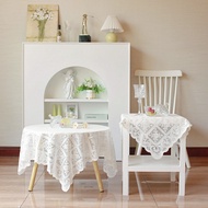 White Lace Tablecloth Hollow out Vintage Tea Table Cloth round Table Bedside Table Sofa Fridge Squar