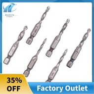 6Pcs Drill Tap Set Hex Shank SAE Combination Drill and Tap Bit Set HSS 4341 Screw Tap Deburr Drill B