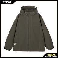 VUUG Outdoor Hooded Weather Jacket ชายและหญิงฤดูใบไม้ผลิและฤดูใบไม้ร่วงญี่ปุ่นหลายกระเป๋า Windproof