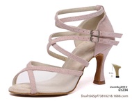 แฟชั่นใหม่ผู้ใหญ่ Salsa Dance รองเท้า Latin Tango ฝึกรองเท้าข้อเท้าแต่ไม่ค่อนข้างเข่าวัสดุสานฤดูร้อน