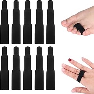 10 Pcs Buddy Straps for Fingers, Black Nylon Bandage Hammer Toe Straightener Unisex Washable and Reu